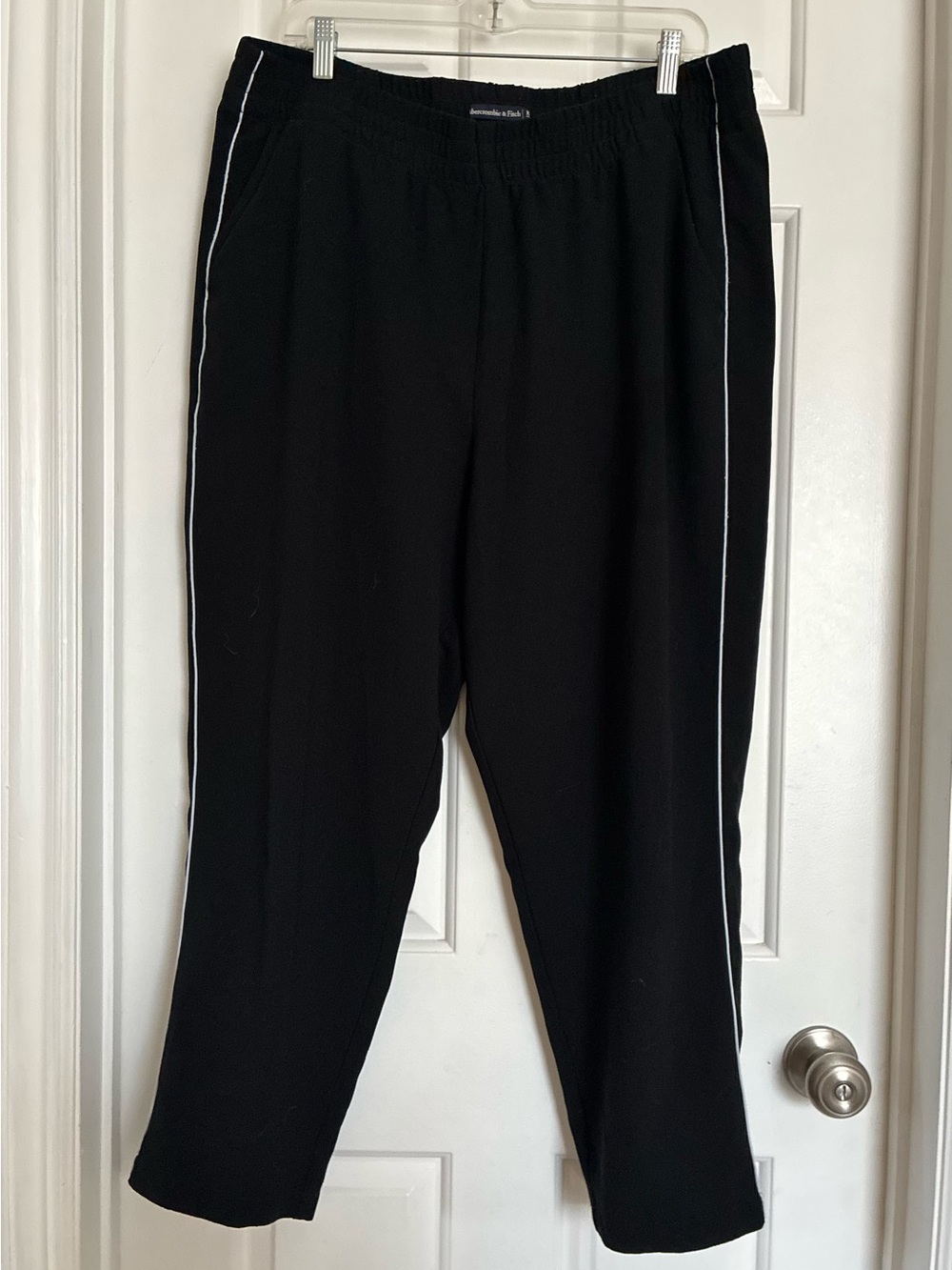 Abercrombie & Fitch Black Joggers with White Side Stripe XL